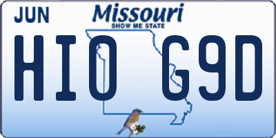 MO license plate HI0G9D