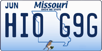 MO license plate HI0G9G