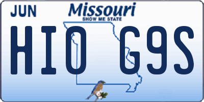 MO license plate HI0G9S