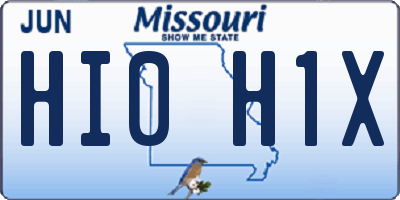 MO license plate HI0H1X