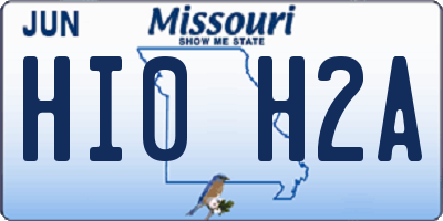 MO license plate HI0H2A