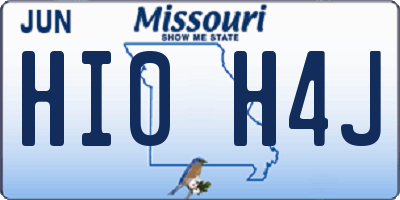 MO license plate HI0H4J