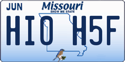 MO license plate HI0H5F