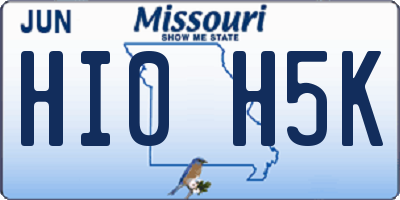MO license plate HI0H5K