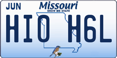MO license plate HI0H6L