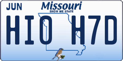 MO license plate HI0H7D