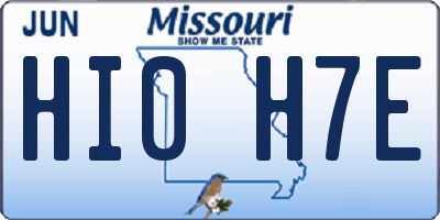 MO license plate HI0H7E