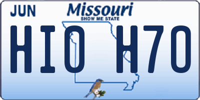 MO license plate HI0H7O
