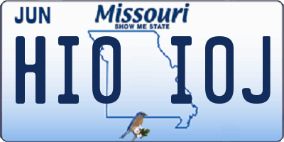 MO license plate HI0I0J