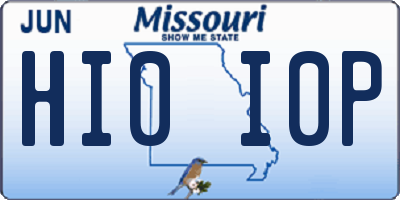MO license plate HI0I0P