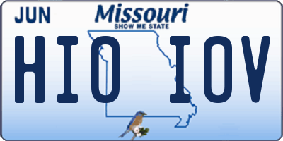 MO license plate HI0I0V
