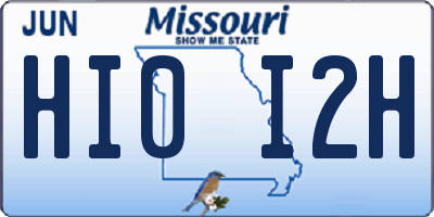 MO license plate HI0I2H