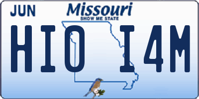 MO license plate HI0I4M