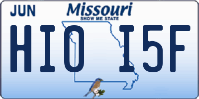 MO license plate HI0I5F