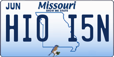 MO license plate HI0I5N