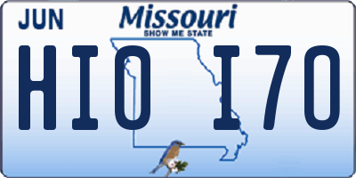 MO license plate HI0I7O