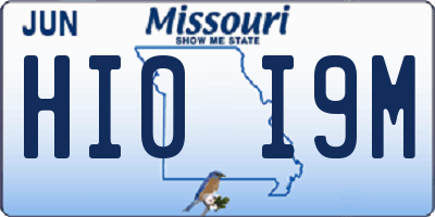MO license plate HI0I9M