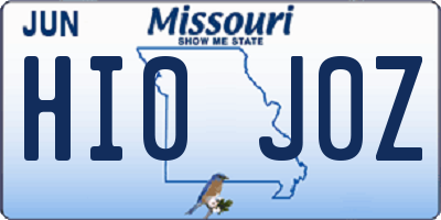 MO license plate HI0J0Z
