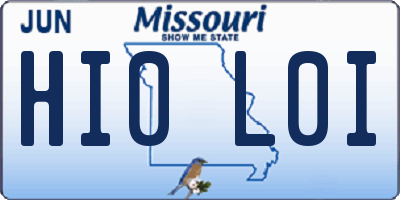 MO license plate HI0L0I