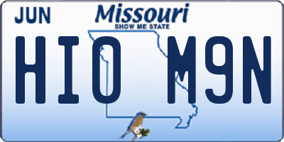 MO license plate HI0M9N