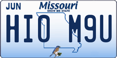 MO license plate HI0M9U