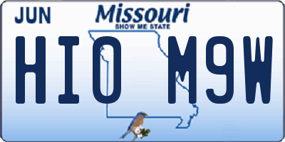 MO license plate HI0M9W