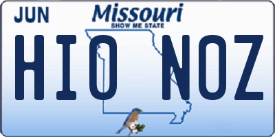 MO license plate HI0N0Z
