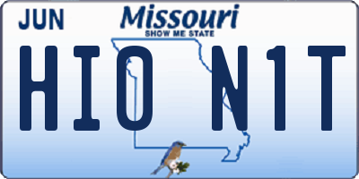 MO license plate HI0N1T