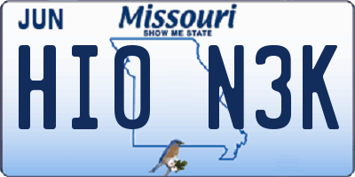 MO license plate HI0N3K