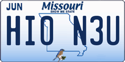 MO license plate HI0N3U