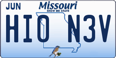 MO license plate HI0N3V