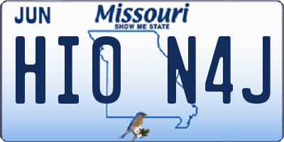 MO license plate HI0N4J