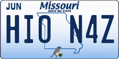 MO license plate HI0N4Z
