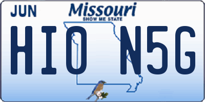 MO license plate HI0N5G