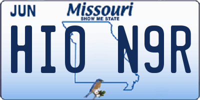 MO license plate HI0N9R