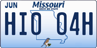 MO license plate HI0O4H