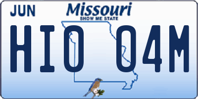 MO license plate HI0O4M