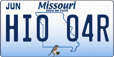 MO license plate HI0O4R