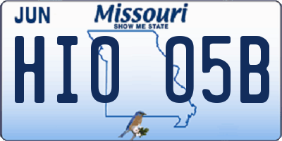 MO license plate HI0O5B
