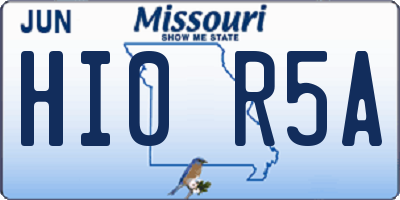 MO license plate HI0R5A