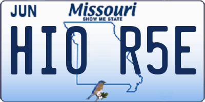 MO license plate HI0R5E