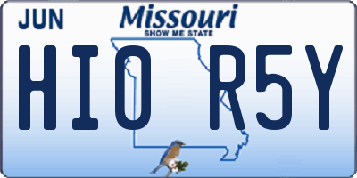 MO license plate HI0R5Y