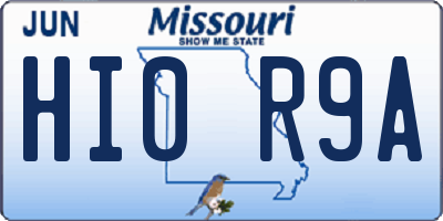 MO license plate HI0R9A