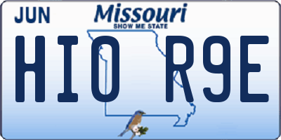 MO license plate HI0R9E