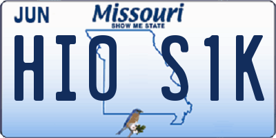MO license plate HI0S1K