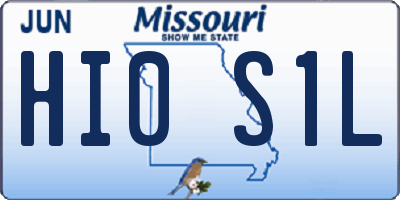 MO license plate HI0S1L