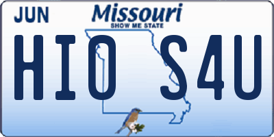 MO license plate HI0S4U