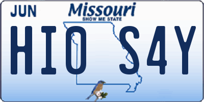 MO license plate HI0S4Y