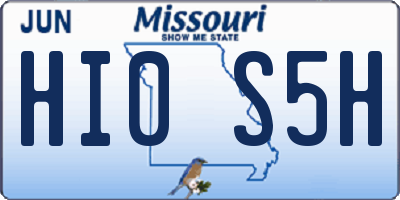 MO license plate HI0S5H