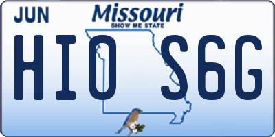 MO license plate HI0S6G
